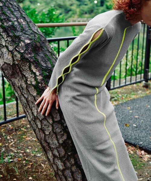 EMMA LIMBER Bicolor Rib Knit Onepiece