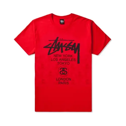 Stussy Bright Red WT Skulls T-Shirt