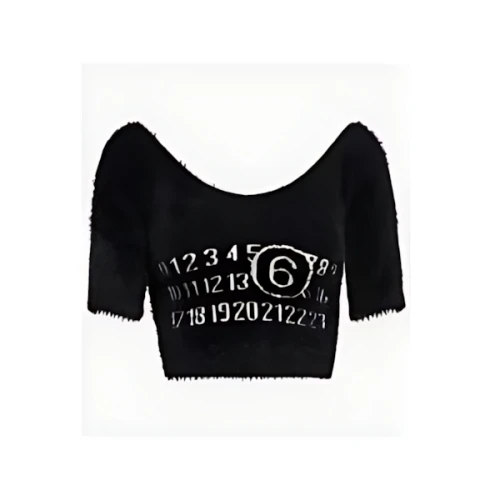 Maison Margiela Logo knit crop top