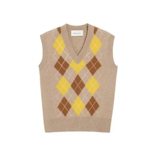 AMI Paris argyle V-neck sleeveless top