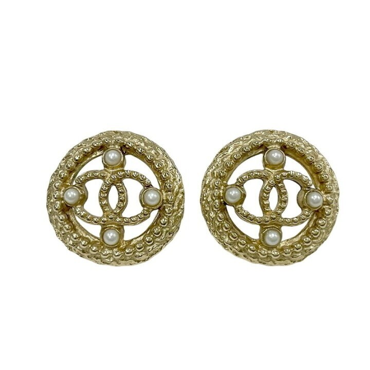 CHANEL ピアス ココマーク パール ラウンド ゴールド