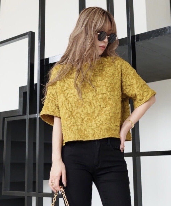 Glam Lips ジャガード ハーフスリーブ TOPS