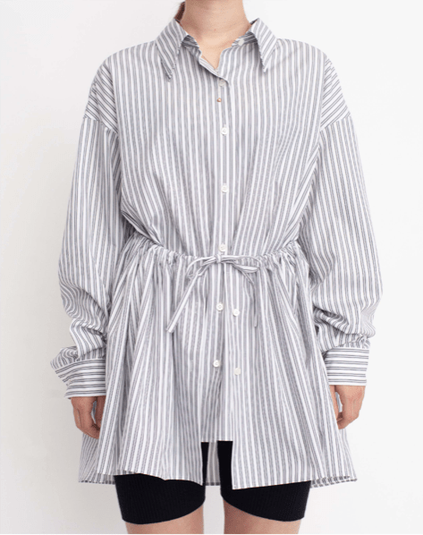 The Noetic. Peplum Striped Shirt