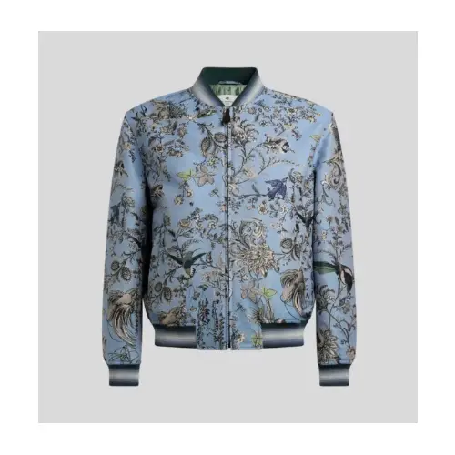 ETRO フローラ＆ファウナモチーフ コットンブレンド ジャカード ボンバージャケット