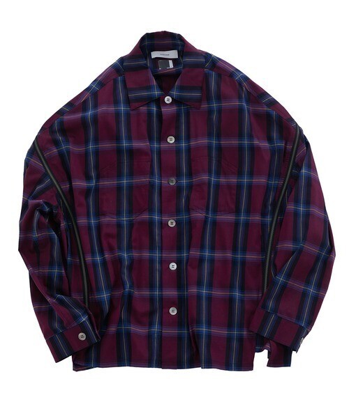 FACETASM ZIPPED CHECK SHIRT