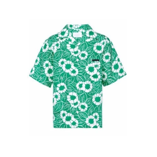 PRADA Print short-sleeved silk shirt