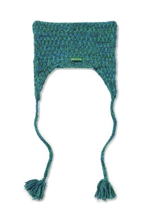 GREEN BUTTER CAT TASSEL BONNET HAT