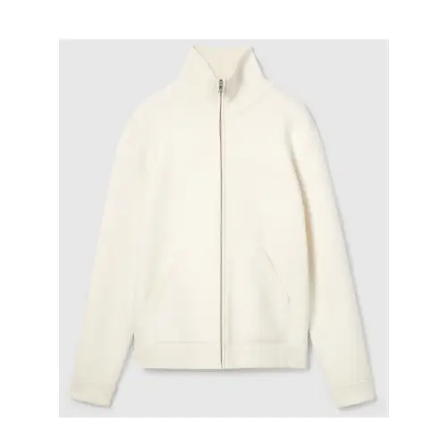 GUCCI Wool cashmere piquet knit zip jacket
