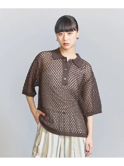 UNITED ARROWS ポリエステルメッシュ ポロニット