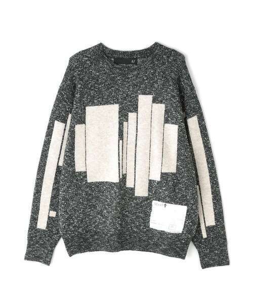 A.F ARTEFACT GEO PATTERN KNIT TOP