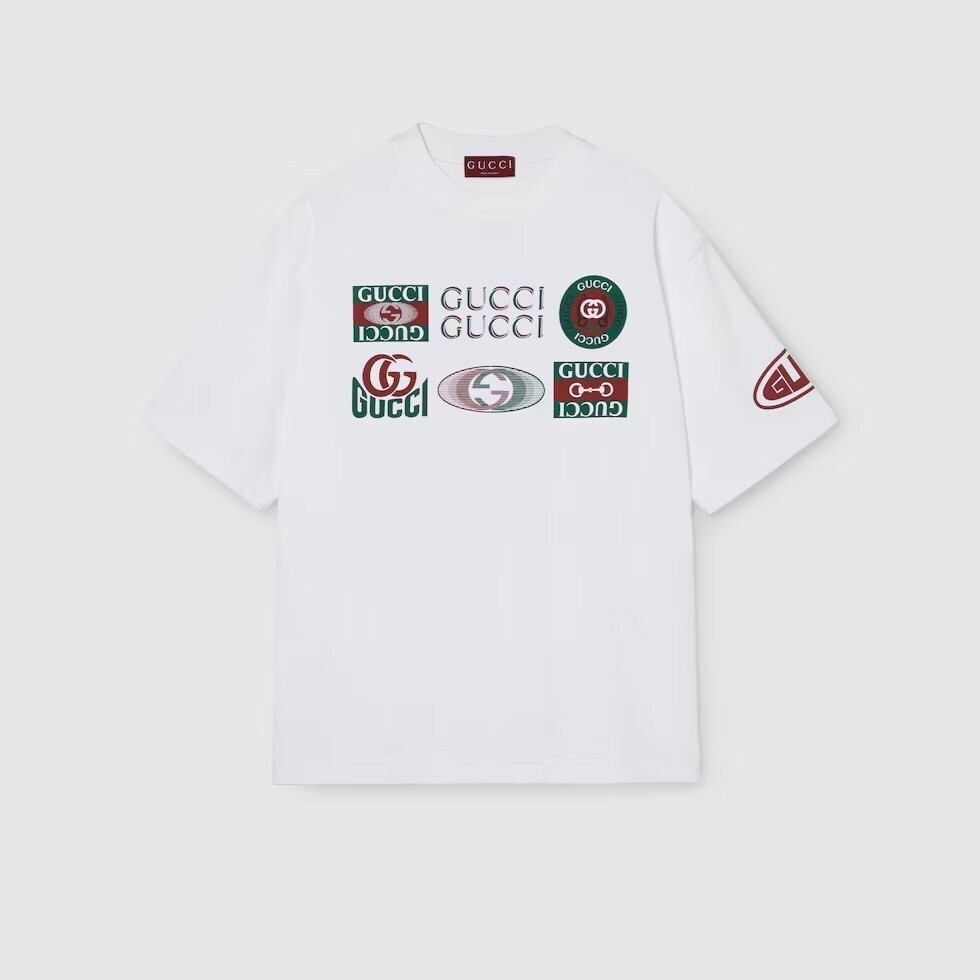 GUCCI GUCCI プリント コットンジャージー Tシャツ
