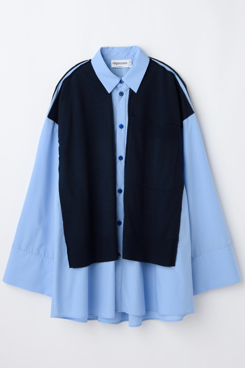 nagonstans knit combination shirt