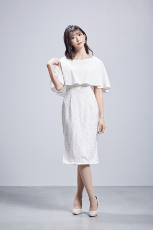 Breath.M（ブレスミー） ケープ付き エシカル 総レース ワンピース ＜２サイズ/２色展開＞