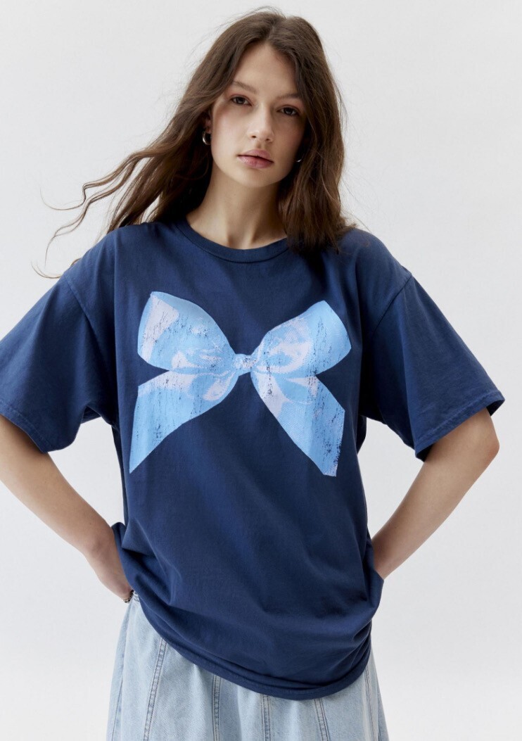Urban Outfitters Distressed Bow T-Shirt Dress