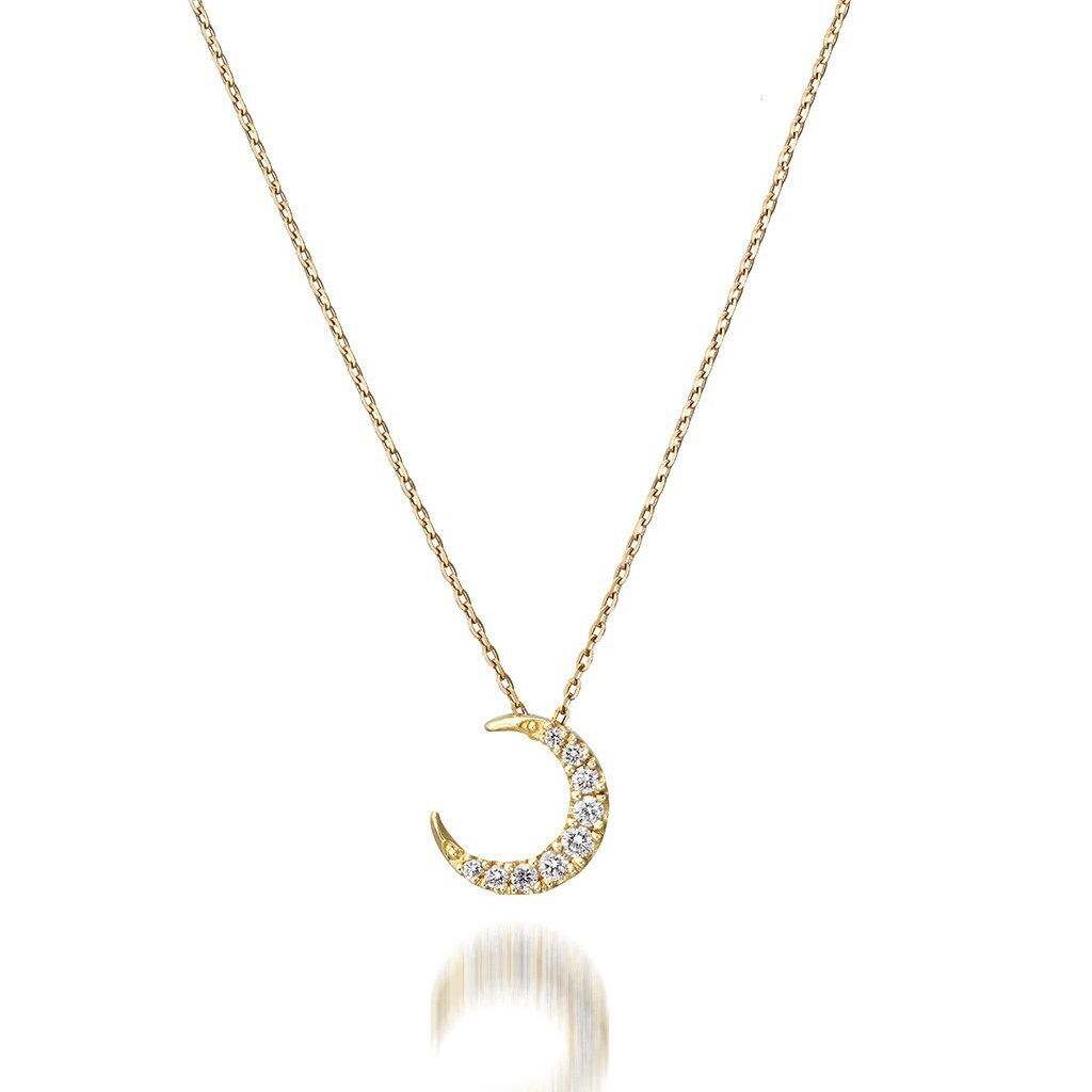 STAR JEWELRY K18 ネックレス DIAMOND MOON NECKLACE