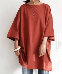 antiqua Tシャツ レディース 半袖 ビッグシルエット バスクT 綿・za-00087w