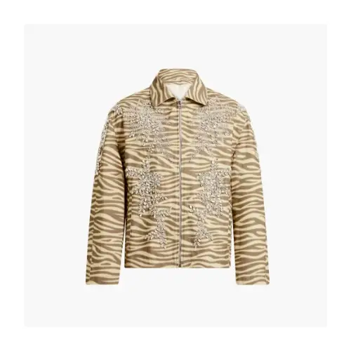 BLUEMARBLE Zebra-Print Blouson with Beads Embroideries
