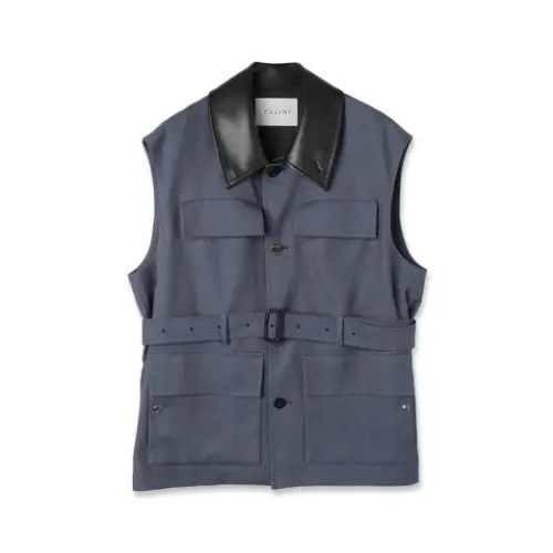 CULLNI Faux Denim Safari Vest