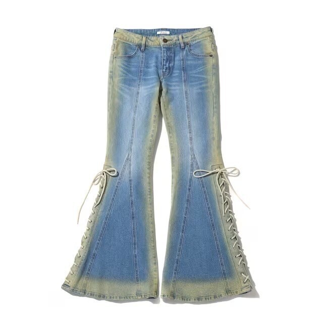 atmos pink ローライズ レースアップ デニムパンツ L･BLUE 23FA-I