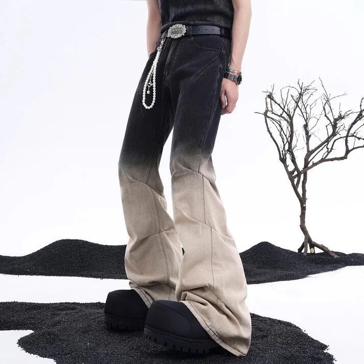 STARTEXCEEDEND Wrinkles Micro Flare Denim Jeans
