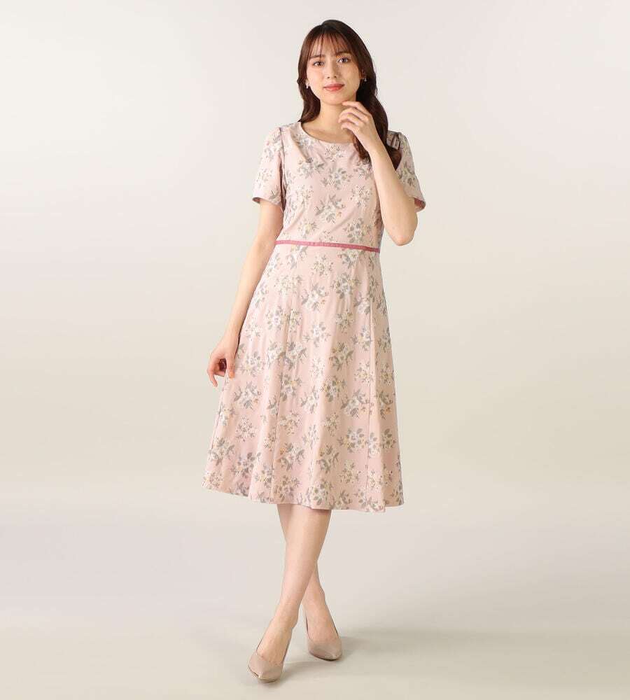 LAISSE PASSE 《Fleur by LAISSE PASSE》パンジー刺繍ワンピース