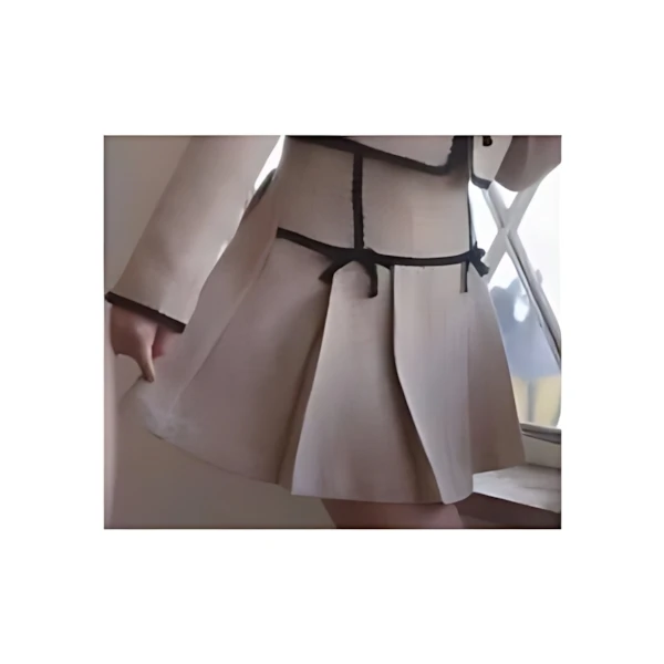 MISTREASS Ribbon Lace Trimming Tweed Mini Skirt
