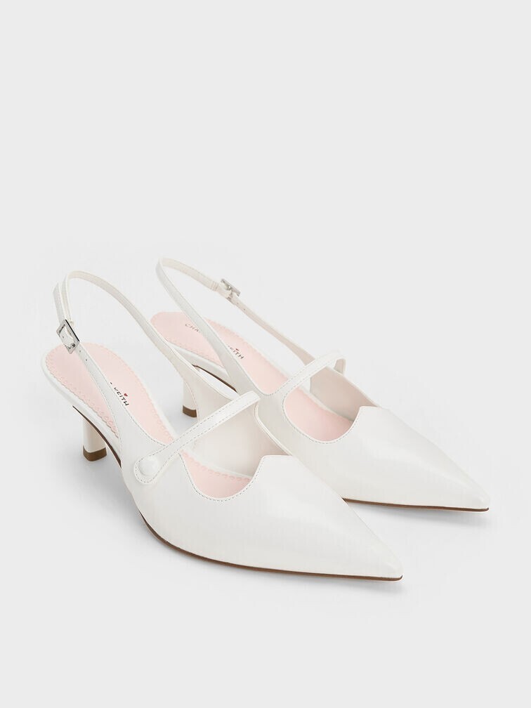 CHARLES & KEITH Pointed-Toe Mary Jane Slingback Pumps