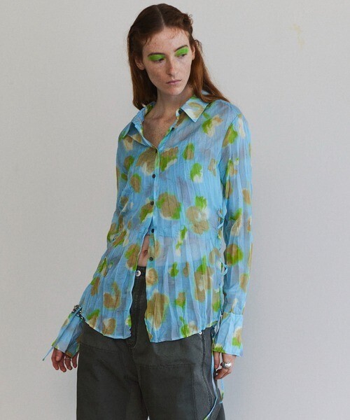 MAISON SPECIAL Floral Pattern Pleated Shirt