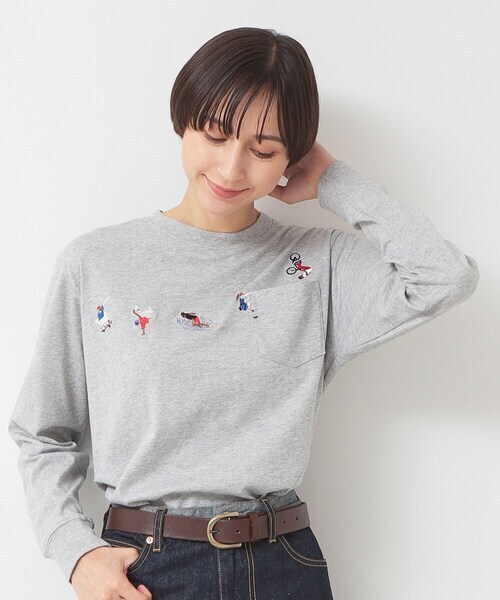 Dessin 【ユニセックス】スポーツモチーフ刺繍ロンT