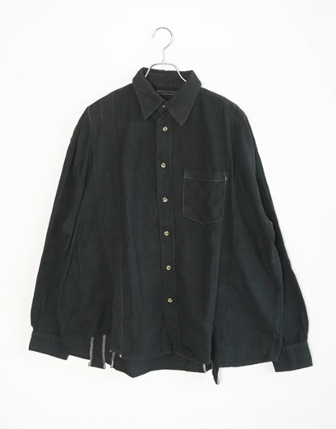 Rebuild by Needles Flannel Shirt -> 7 Cuts Wide Shirt / Over Dye