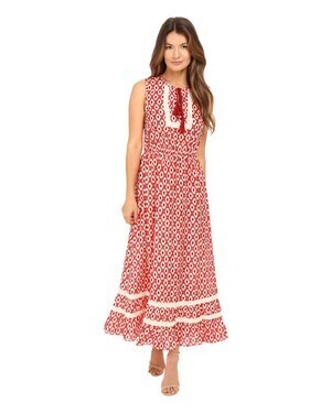 kate spade new york Women's Red Posy Ikat Patio Dress