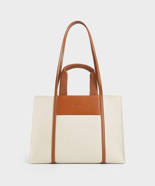 CHARLES & KEITH シャリア ラージダブルハンドルトートバッグ