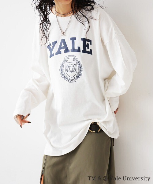 antiqua YALE university カレッジロゴＴシャツ