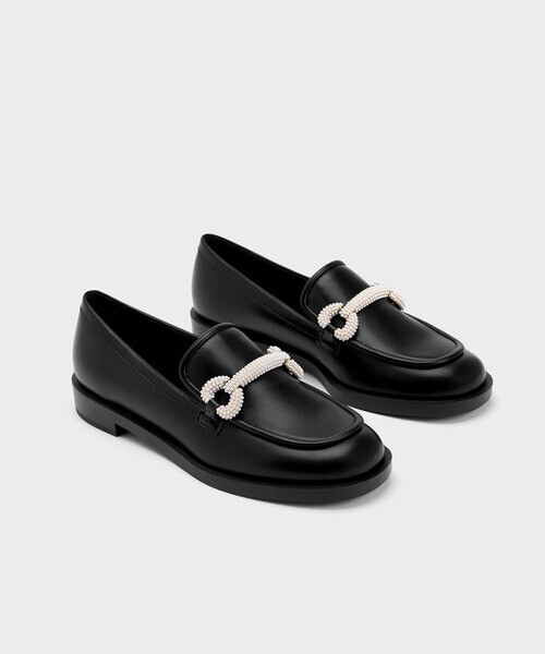 CHARLES & KEITH ビーズドストラップ ローファー