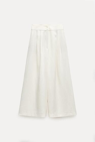 ZARA ZW COLLECTION ダーツ リネンブレンド パンツ