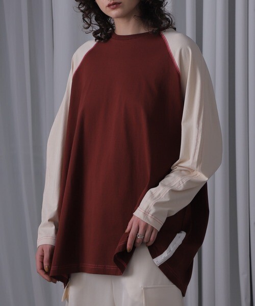 CREOLME フロントホックラグランTシャツ