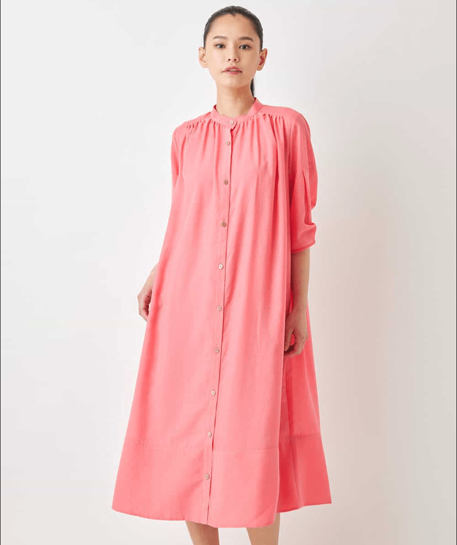 HIROKO BIS スパンボイルワッシャーシャツワンピース