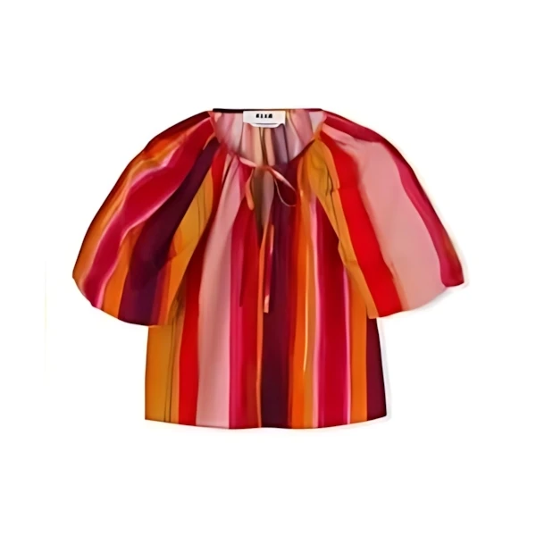 MSGM Blusa In Cotone Con Fantasia “Brushed Stripes”