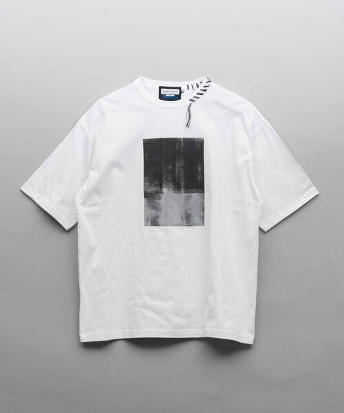 MAISON SPECIAL Abstract Hand-Printed Oversized Stitched Crew Neck T-shirt