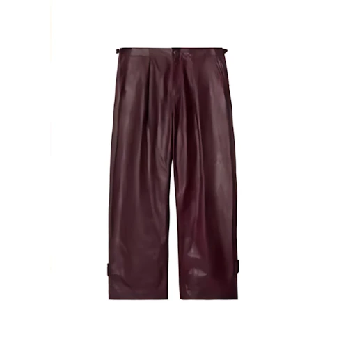 BURBERRY Pleated Leather Trousers