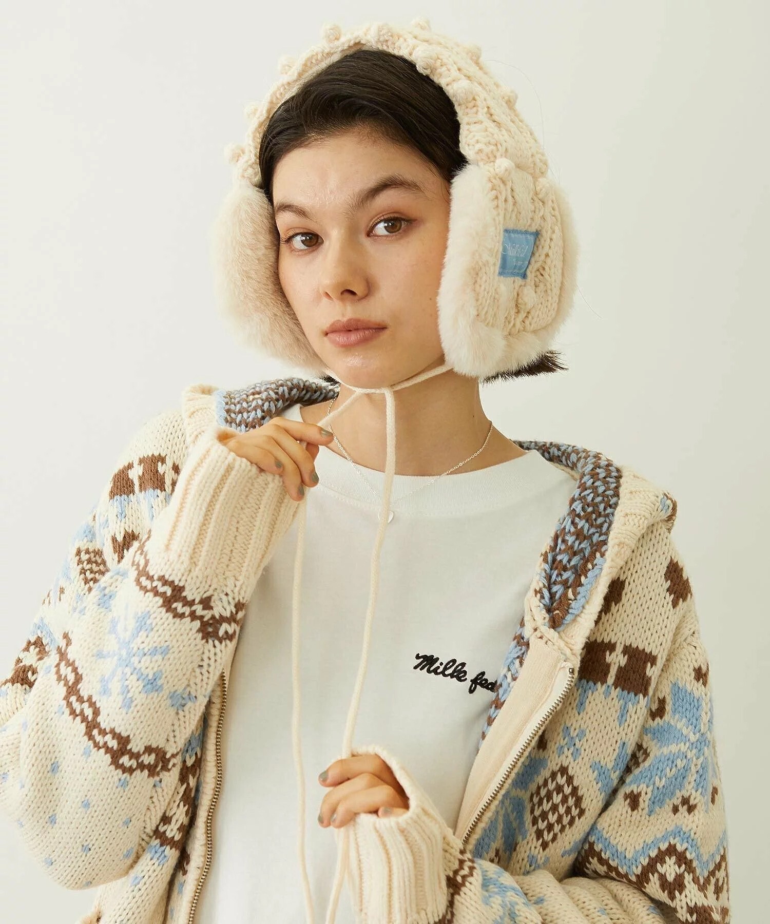 MILKFED. CABLE KNIT EARMUFFS