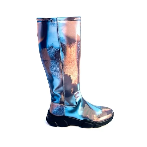 LEEANN HUANG Holographic Knee Boots
