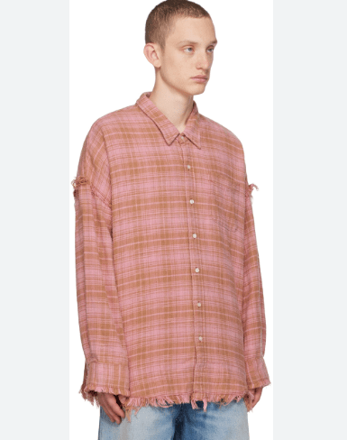 R13 Pink Shredded Shirt