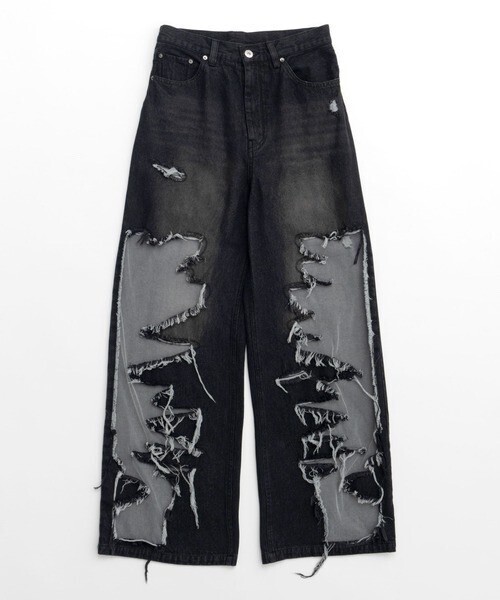 MAISON  SPECIAL Tulle Distressed Denim Pants/チュールダメージデニム
