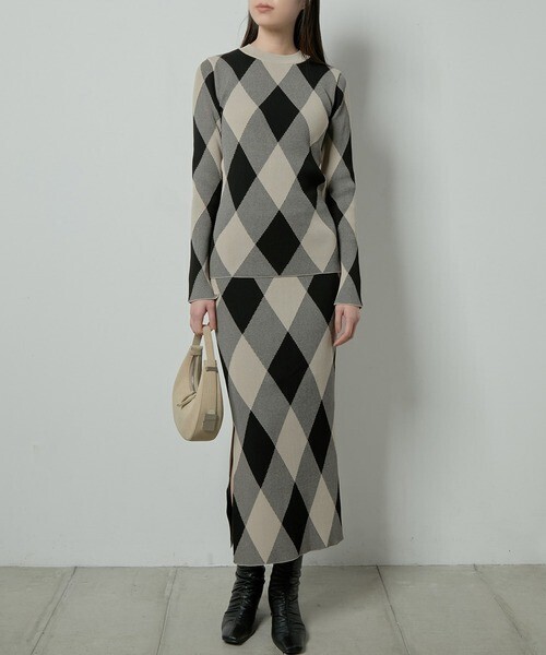 LE CIEL BLEU Matelasse Pattern Rib Knit