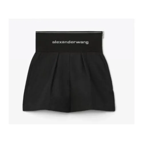 Alexander Wang SAFARI SHORT WITH EXPOSED ZIPPER AND LOGO ELASTIC