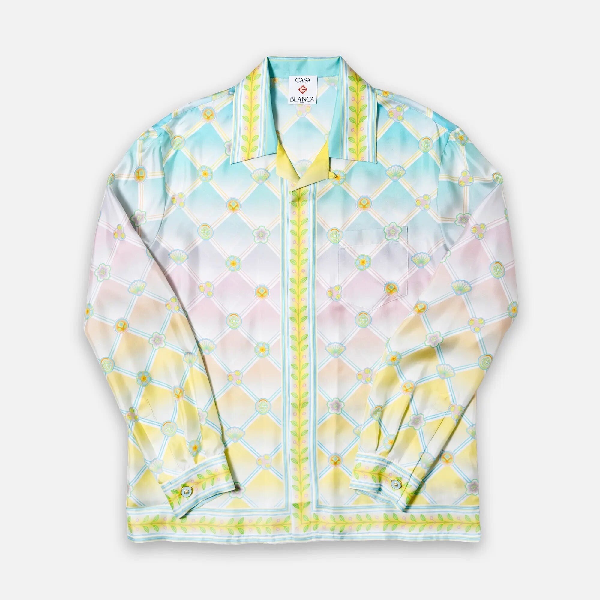 CASABLANCA CUBAN COLLAR LONG SLEEVE SHIRT