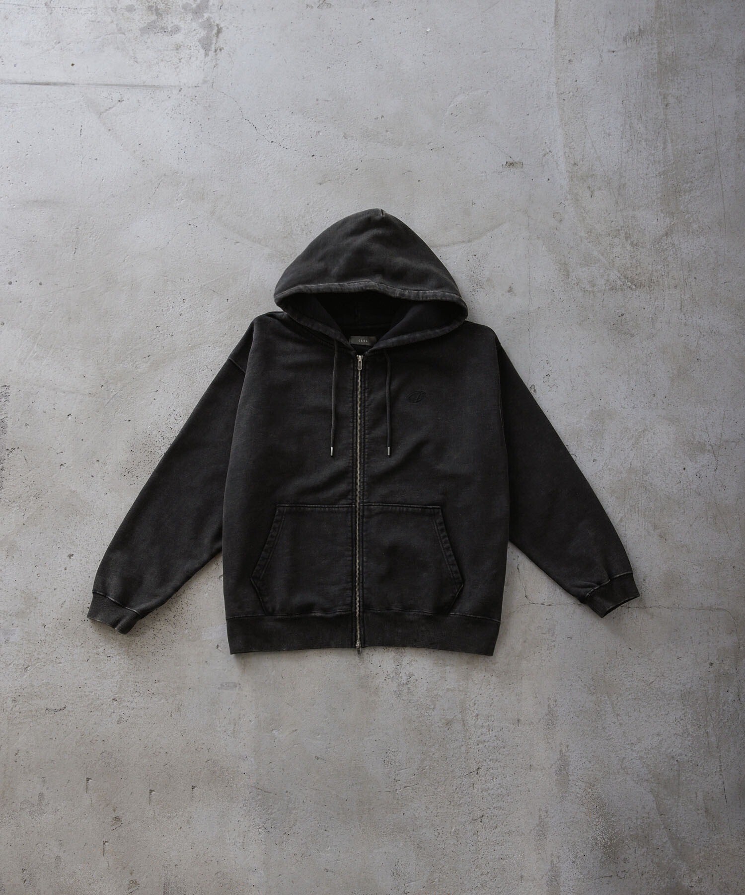 CLEL Heavy Weight Logo Embroidered Full-Zip Hoodie