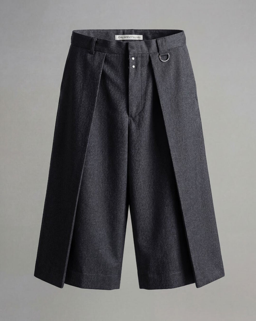 JOHN LAWRENCE SULLIVAN WOOL GABARDINE TUCKED WIDE SHORTS