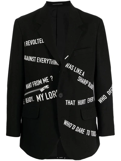 Yohji Yamamoto Slogan-pattern Lambswool Blazer